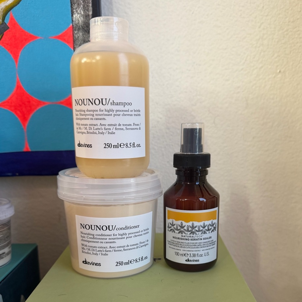 Davines Nounou Hair Care Trio - Cream and Brown